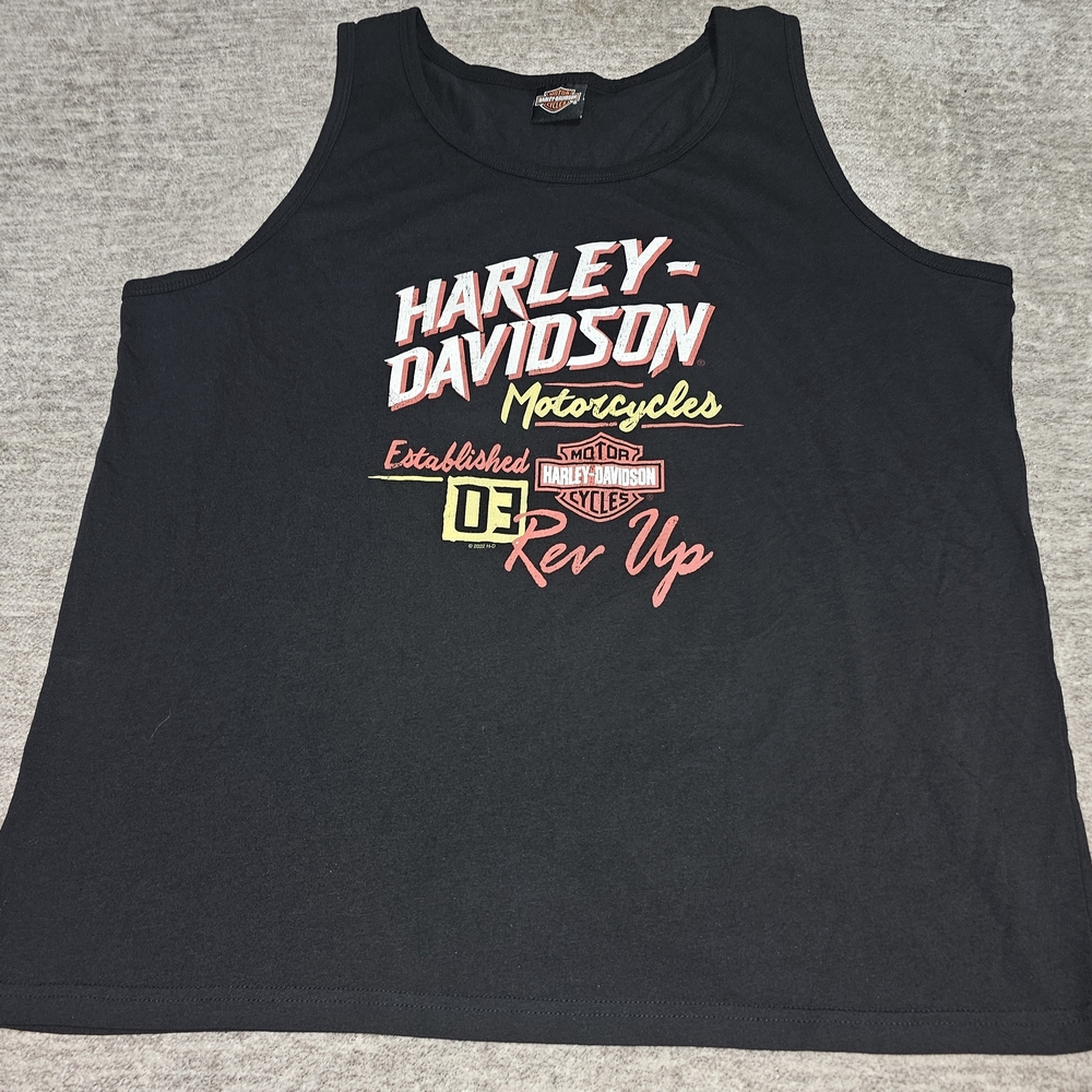 Harley-Davidson  Tank Top in Black with Red and Yellow Graphics